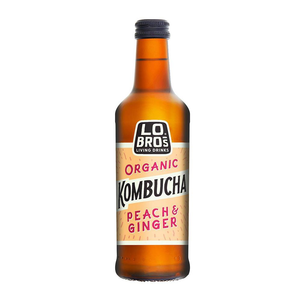 Lo Bros Organic Peach&Ginger Kombucha 330ml Garage Whole Foods